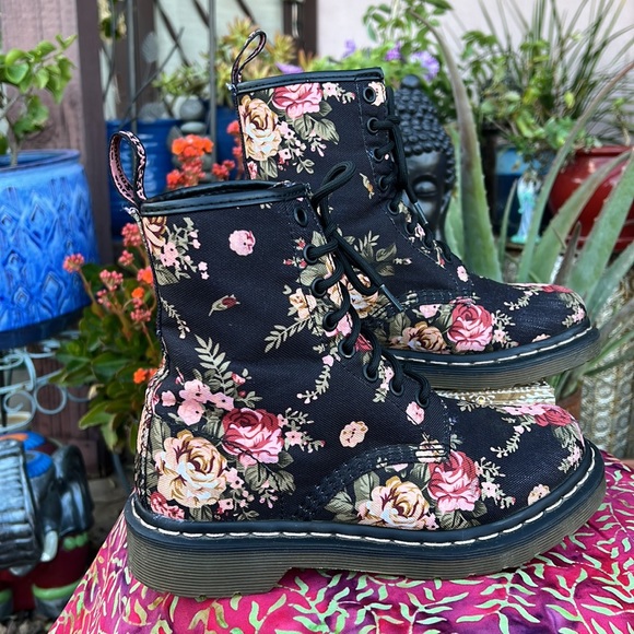 Dr. Martens Victorian Rose Floral Boots - Picture 3 of 16